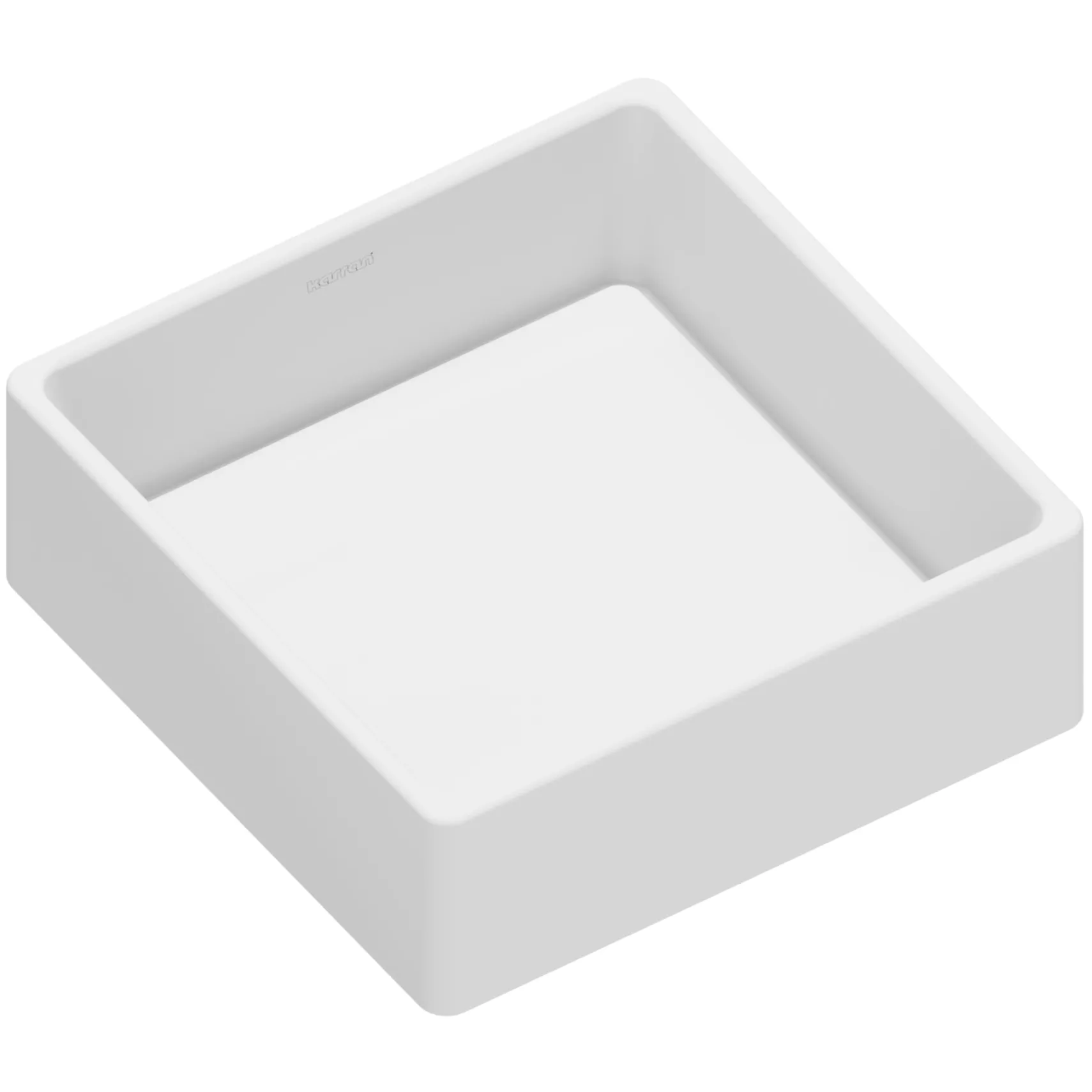 Karran Quattro 14.5" x 14.5" Square Vessel Acrylic Solid Surface ADA Bathroom Sink, White, QM175WH