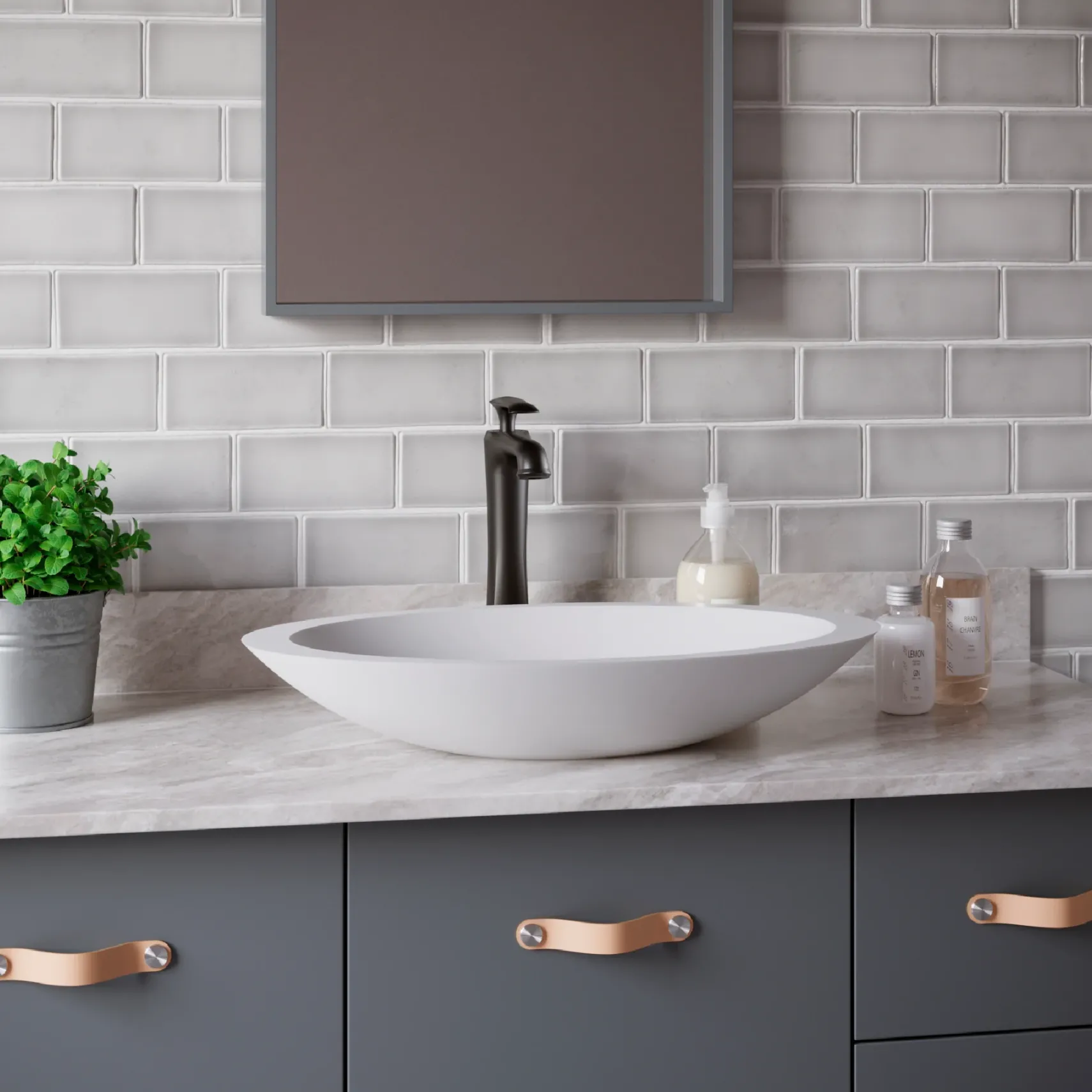 Karran Quattro Oval ADA Bathroom Vessel Sink with Matte Black Faucet and Accessories
