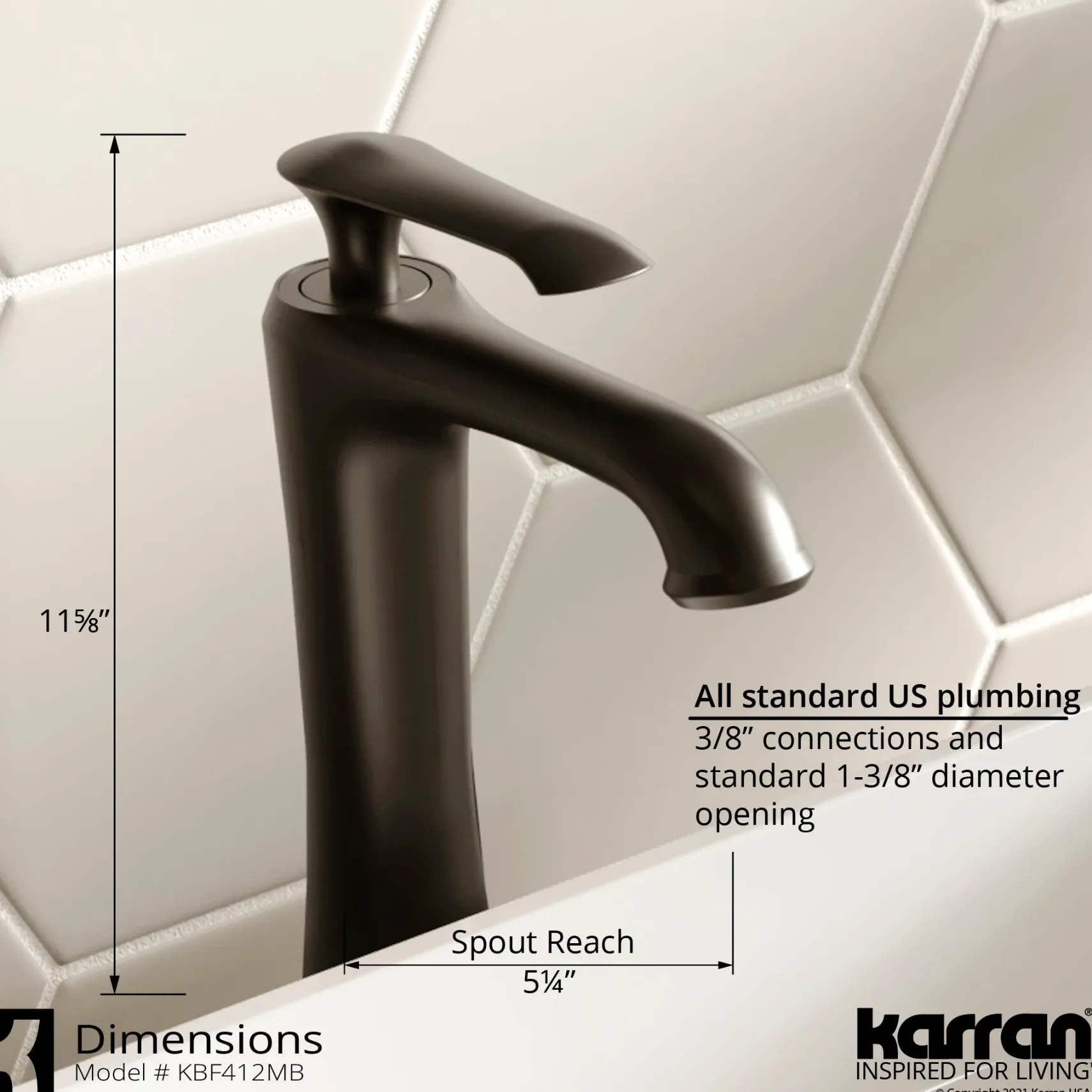 Karran Quattro Oval ADA Bathroom Vessel Sink with Matte Black Faucet and Accessories