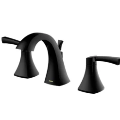 Karran Randburg 1.2 GPM Double Lever Handle Lead-free Brass ADA Bathroom Faucet, Widespread, Matte Black, KBF524MB