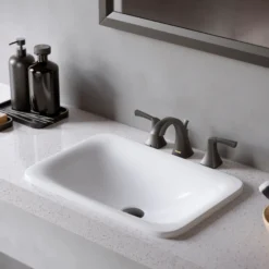 Karran Randburg 1.2 GPM Double Lever Handle Lead-free Brass ADA Bathroom Faucet, Widespread, Matte Black, KBF524MB