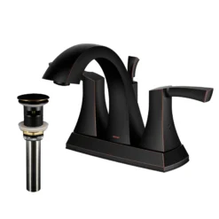 Karran Randburg 1.2 GPM Double Lever Handle Lead-free Brass ADA Bathroom Faucet, Centerset, Oil Rubbed Bronze, KBF526ORB