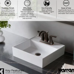 Karran Randburg 1.2 GPM Double Lever Handle Lead-free Brass ADA Bathroom Faucet, Centerset, Oil Rubbed Bronze, KBF526ORB