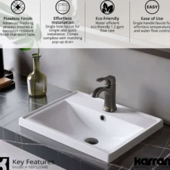 Karran Randburg 1.2 GPM Single Lever Handle Lead-free Brass ADA Bathroom Faucet, Basin, Matte Black, KBF520MB