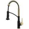 Karran Scottsdale 1.8 GPM Single Lever Handle Lead-free Brass ADA Kitchen Faucet, Pull-Down, Matte Black & Brushed Gold, KKF210MBBG