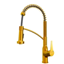 Karran Scottsdale 1.8 GPM Single Lever Handle Lead-free Brass ADA Kitchen Faucet, Pull-Down Kitchen, Gold, KKF210G
