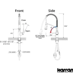 Karran Scottsdale 1.8 GPM Single Lever Handle Lead-free Brass ADA Kitchen Faucet, Pull-Down Kitchen, Gold, KKF210G