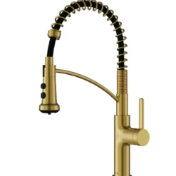 Karran Scottsdale 1.8 GPM Single Lever Lead-free Brass ADA Kitchen Faucet, Pull-Down, Spot-Free Brushed Gold, KKF740SFBG