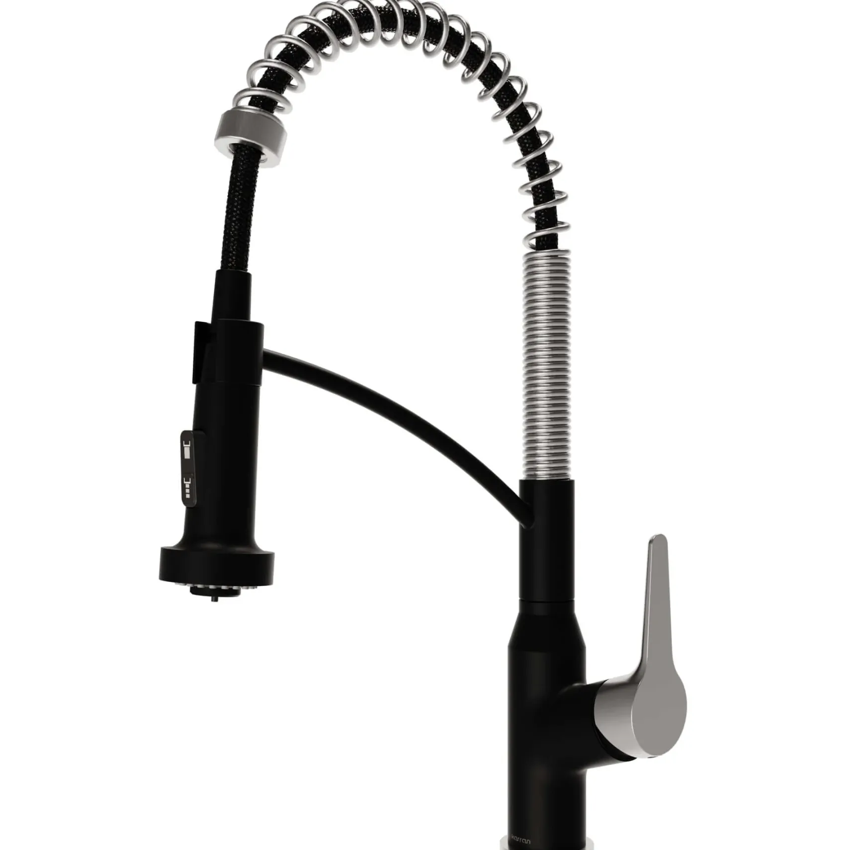 Karran Scottsdale 1.8 GPM Single Lever Handle Lead-free Brass ADA Kitchen Faucet, Pull-Down, Matte Black & Spot-Free Stainless Steel, KKF210MBSFSS