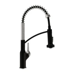 Karran Scottsdale 1.8 GPM Single Lever Handle Lead-free Brass ADA Kitchen Faucet, Pull-Down, Matte Black & Spot-Free Stainless Steel, KKF210MBSFSS