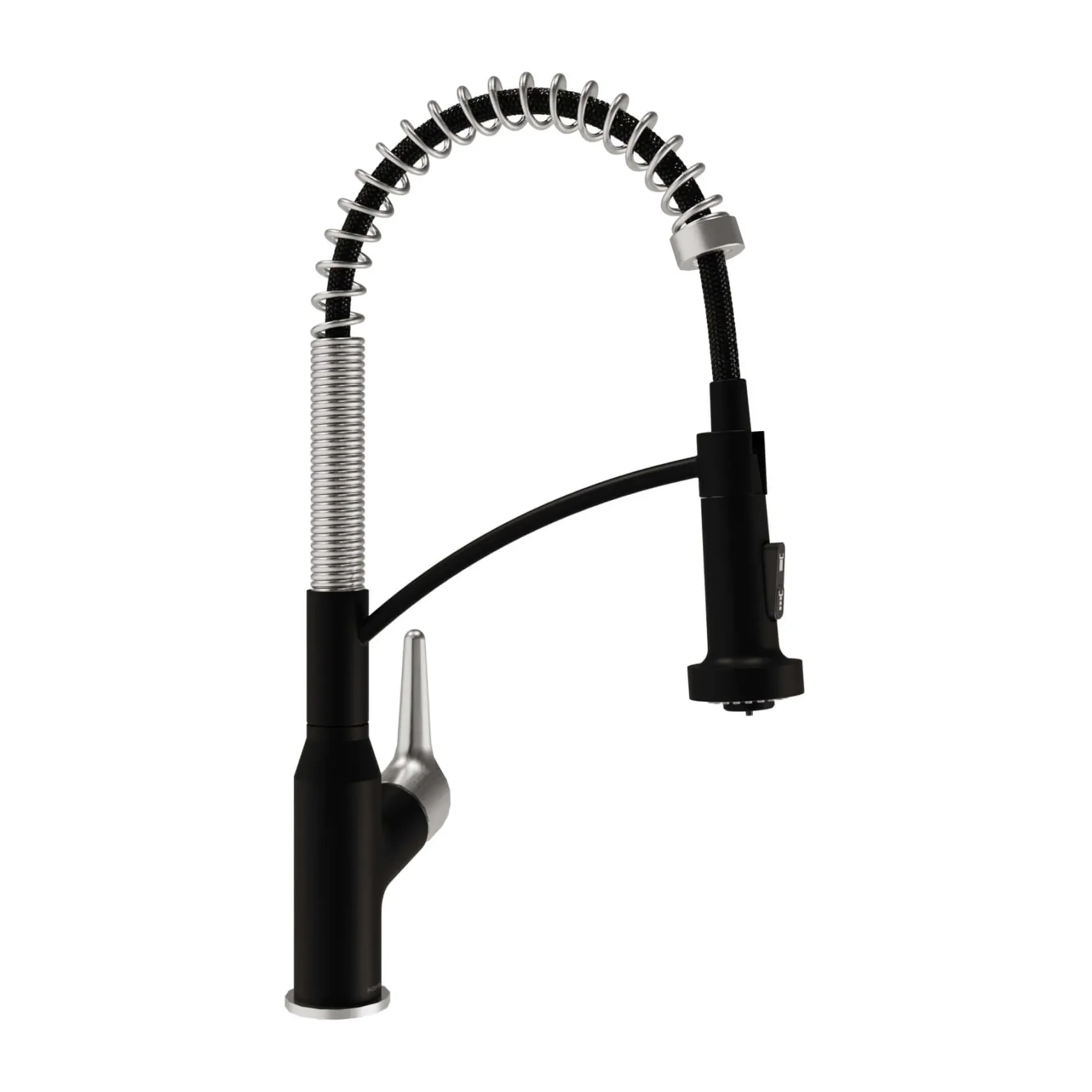Karran Scottsdale 1.8 GPM Single Lever Handle Lead-free Brass ADA Kitchen Faucet, Pull-Down, Matte Black & Spot-Free Stainless Steel, KKF210MBSFSS