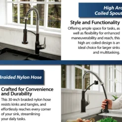 Karran Scottsdale 1.8 GPM Single Lever Handle Lead-free Brass ADA Kitchen Faucet, Pull-Down, Matte Black & Stainless Steel, KKF210MBSS
