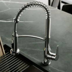 Karran Scottsdale 1.8 GPM Single Lever Handle Lead-free Brass ADA Kitchen Faucet, Pull-Down, Spot-Free Stainless Steel, KKF210SFSS