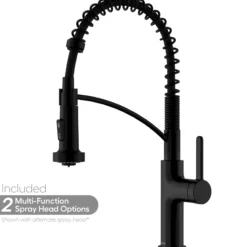 Karran Scottsdale 1.8 GPM Single Lever Lead-free Brass ADA Kitchen Faucet, Pull-Down, Matte Black, KKF740MB