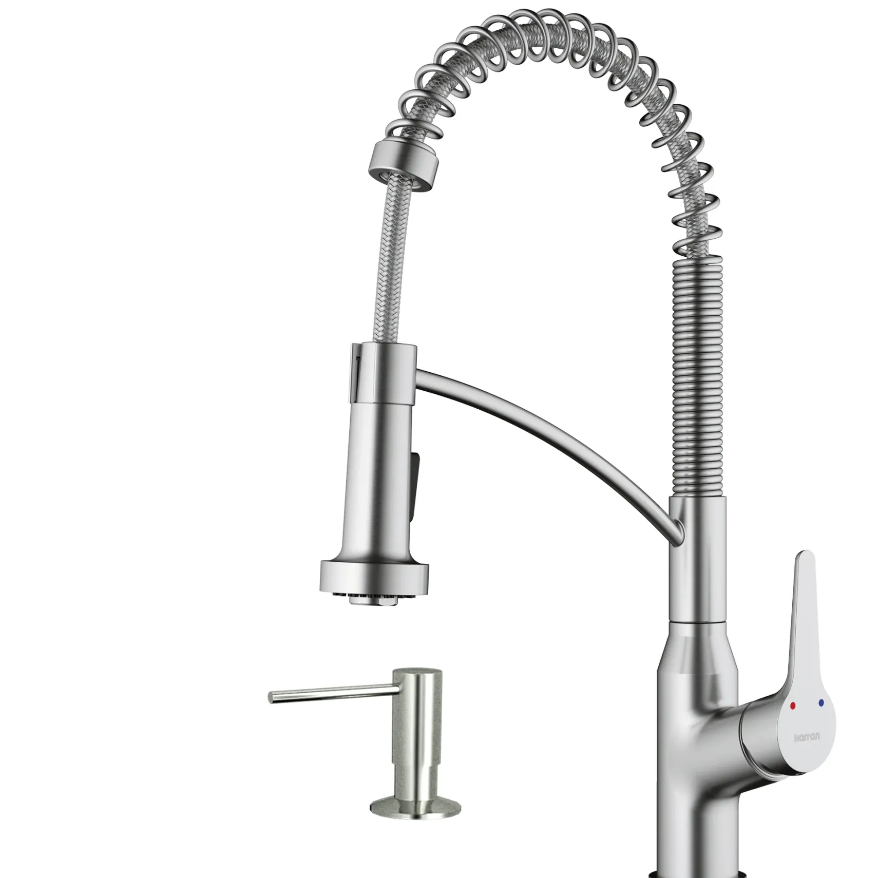 Karran Scottsdale 1.8 GPM Single Lever Handle Lead-free Brass ADA Kitchen Faucet, Pull-Down Kitchen, Stainless Steel, KKF210SD35SS