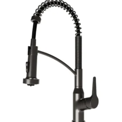 Karran Scottsdale 1.8 GPM Single Lever Handle Lead-free Brass ADA Kitchen Faucet, Pull-Down, Spot-Free Gunmetal Grey, KKF210SFGG