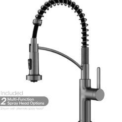 Karran Scottsdale 1.8 GPM Single Lever Lead-free Brass ADA Kitchen Faucet, Pull-Down, Spot-Free Gunmetal Grey, KKF740SFGG