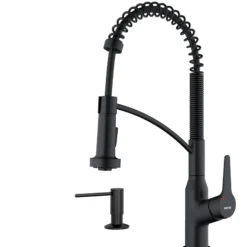 Karran Scottsdale 1.8 GPM Single Lever Handle Lead-free Brass ADA Kitchen Faucet, Pull-Down Kitchen, Matte Black, KKF210SD35MB