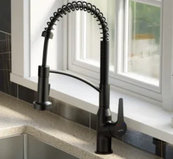 Karran Scottsdale 1.8 GPM Single Lever Handle Lead-free Brass ADA Kitchen Faucet, Pull-Down Kitchen, Matte Black, KKF210SD35MB