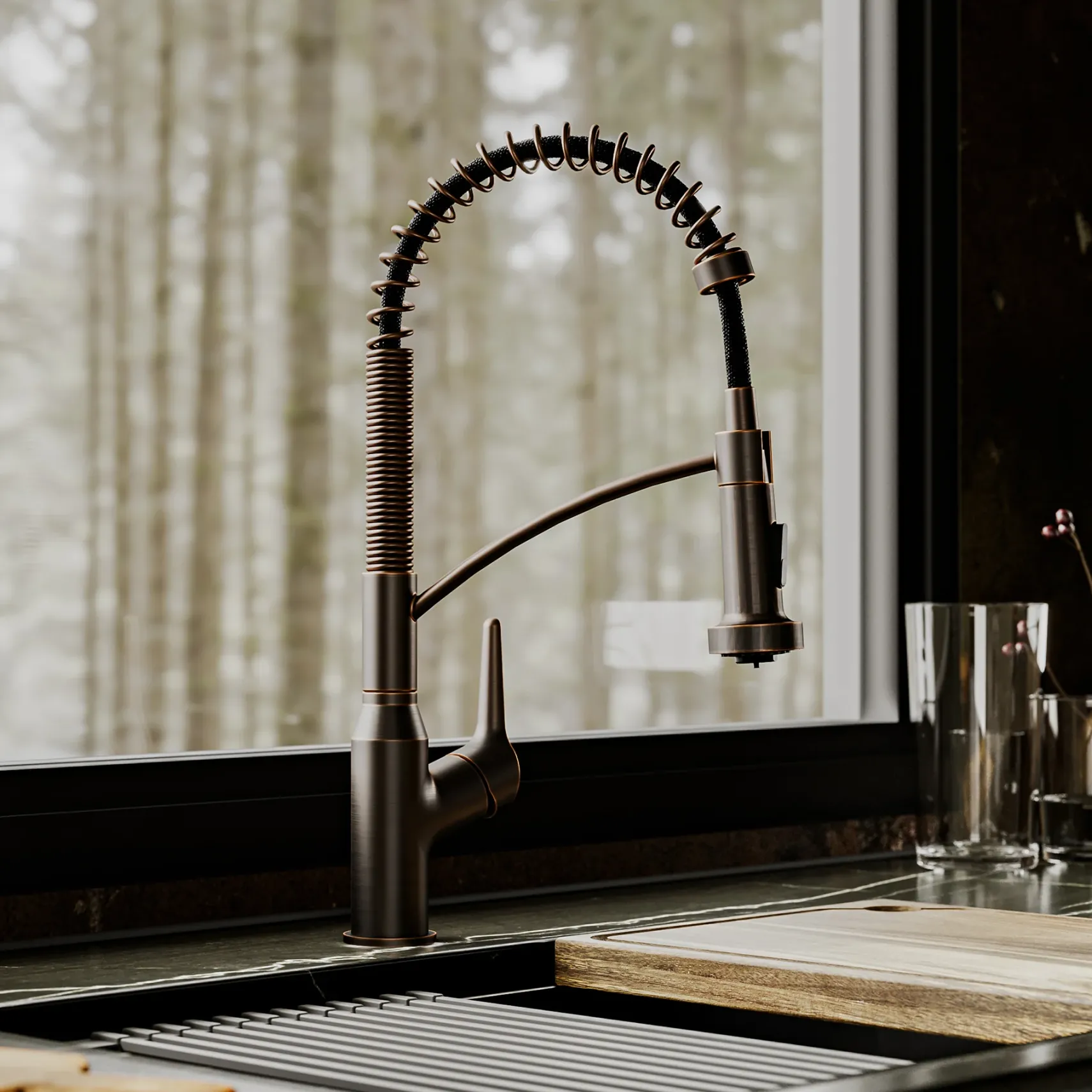 Karran Scottsdale 1.8 GPM Single Lever Handle Lead-free Brass ADA Kitchen Faucet, Pull-Down Kitchen, Oil Rubbed Bronze, KKF210ORB