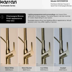 Karran Scottsdale 1.8 GPM Single Lever Handle Lead-free Brass ADA Kitchen Faucet, Pull-Down, Spot-Free Champagne Bronze, KKF210SFCB