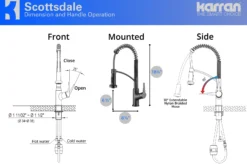 Karran Scottsdale Single Lever Handle Lead-free Brass ADA Kitchen Faucet, Pull Down, Gun Metal Grey, KKF210GG