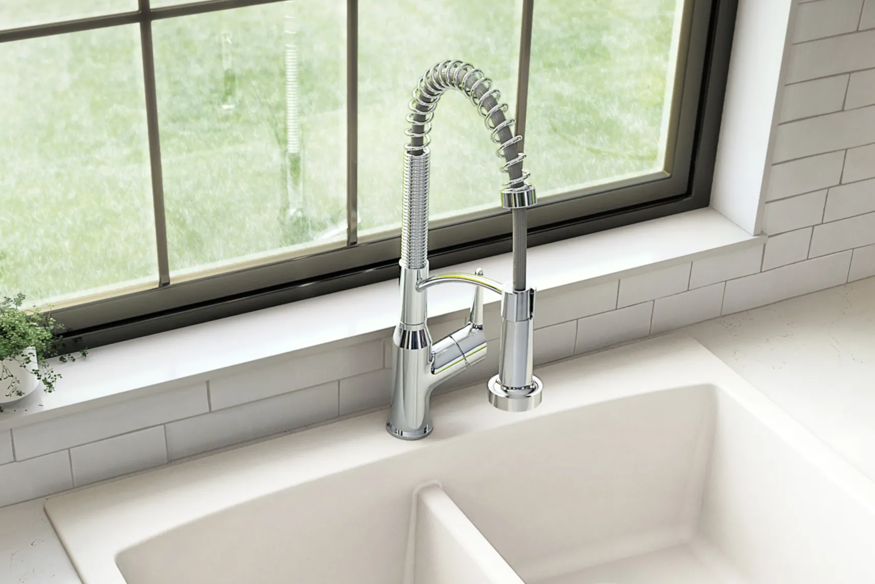 Karran Scottsdale Single Lever Handle Lead-free Brass ADA Kitchen Faucet, Pull Down, Chrome, KKF210C