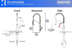 Karran Scottsdale Single Lever Handle Lead-free Brass ADA Kitchen Faucet, Pull Down, Chrome, KKF210C