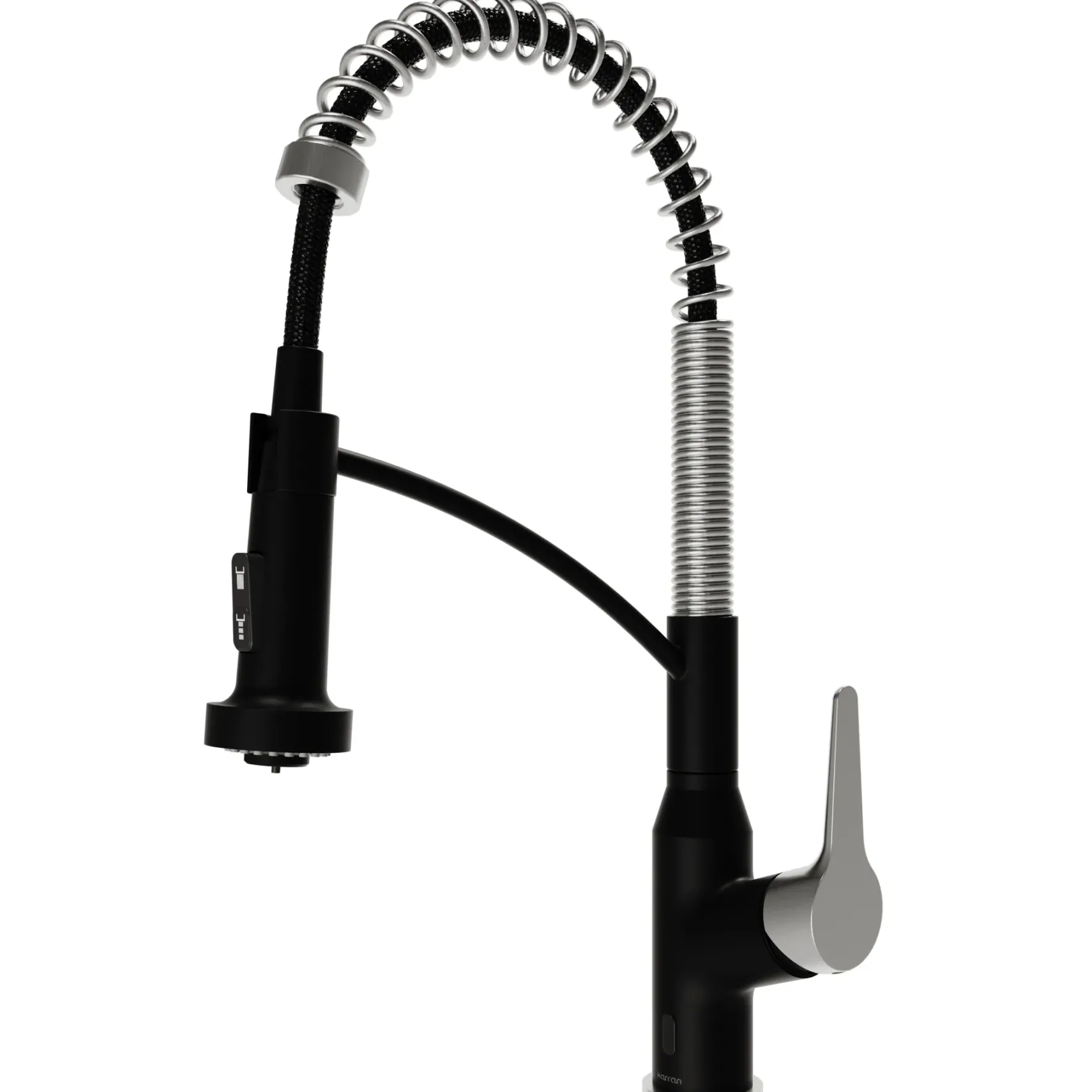 Karran Scottsdale Touchless Pull-Down Kitchen Faucet, Matte Black & Stainless Steel, Brass, KKF215MBSFSS