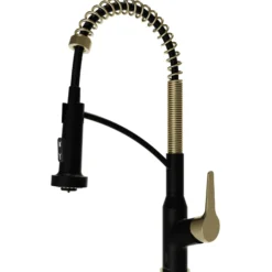 Karran Scottsdale Touchless Pull-Down Kitchen Faucet, Matte Black & Brushed Gold, Brass, KKF215MBSFBG
