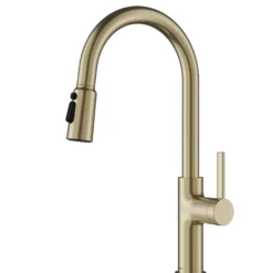 Karran Stalbridge 1.8 GPM Single Lever Lead-free Brass ADA Kitchen Faucet, Pull-Down, Spot-Free Champagne Bronze, KKF720SFCB