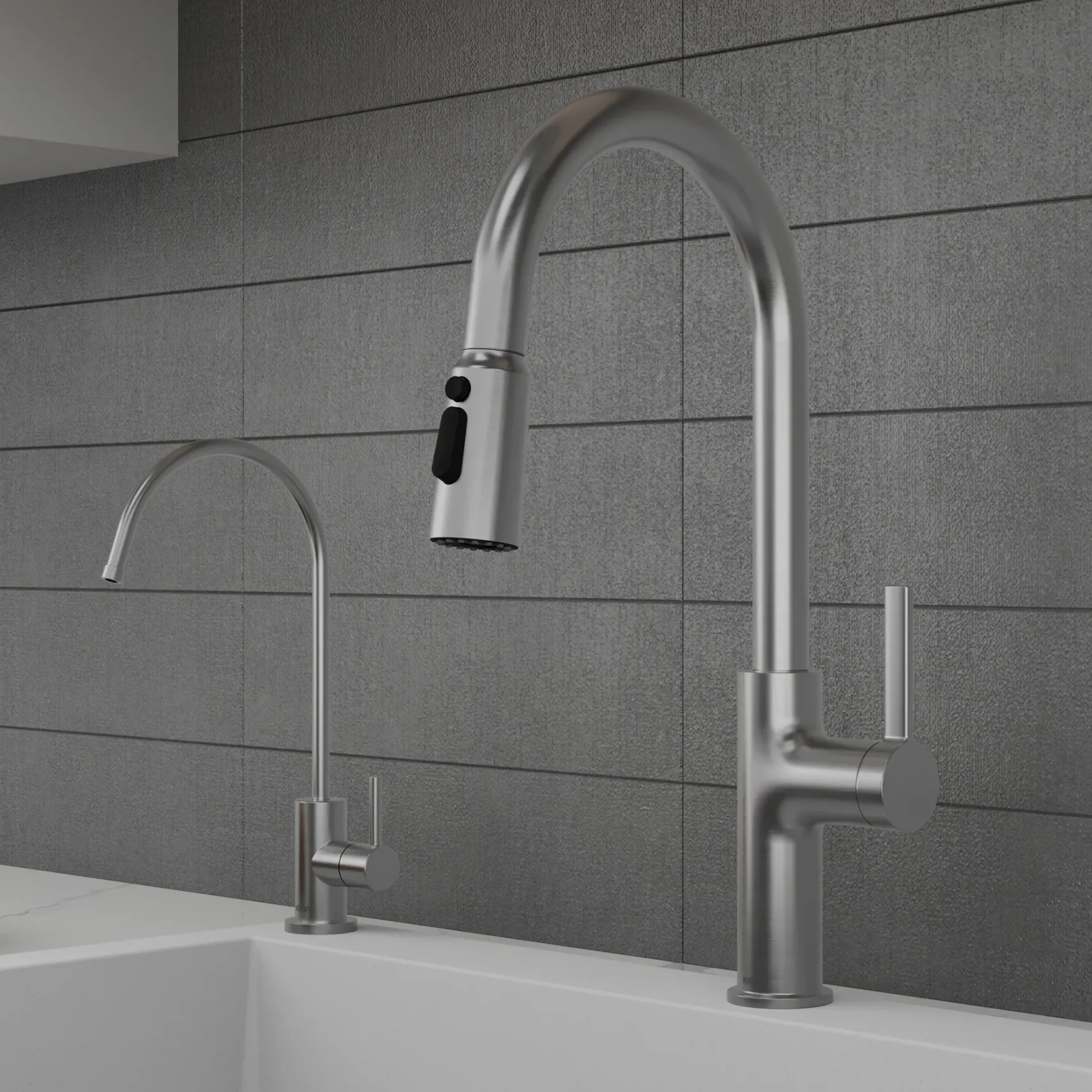 Karran Stalbridge 1.8 GPM Single Lever Lead-free Brass ADA Kitchen Faucet, Pull-Down, Spot Free Stainless Steel, KKF720SFSS