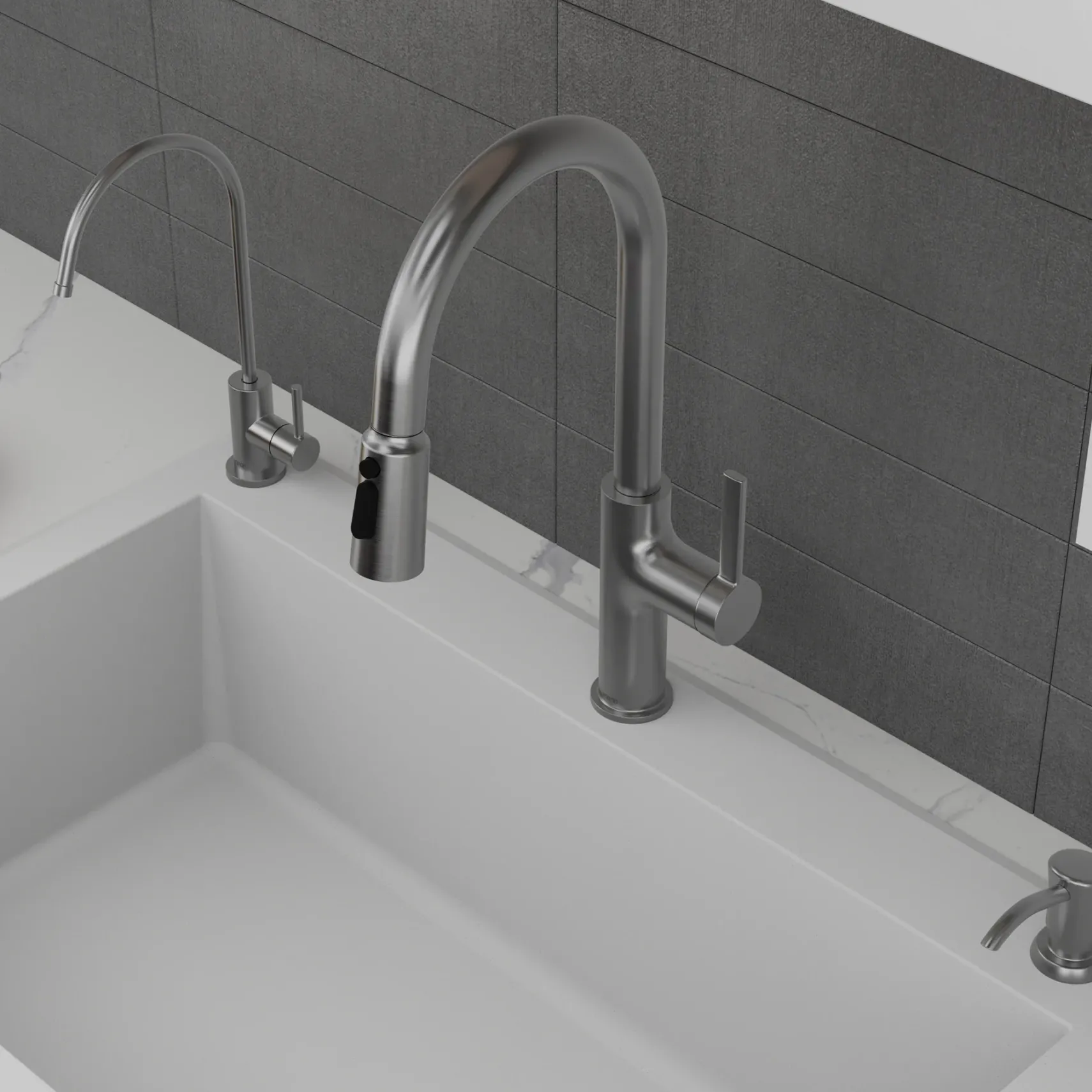 Karran Stalbridge 1.8 GPM Single Lever Lead-free Brass ADA Kitchen Faucet, Pull-Down, Spot Free Stainless Steel, KKF720SFSS