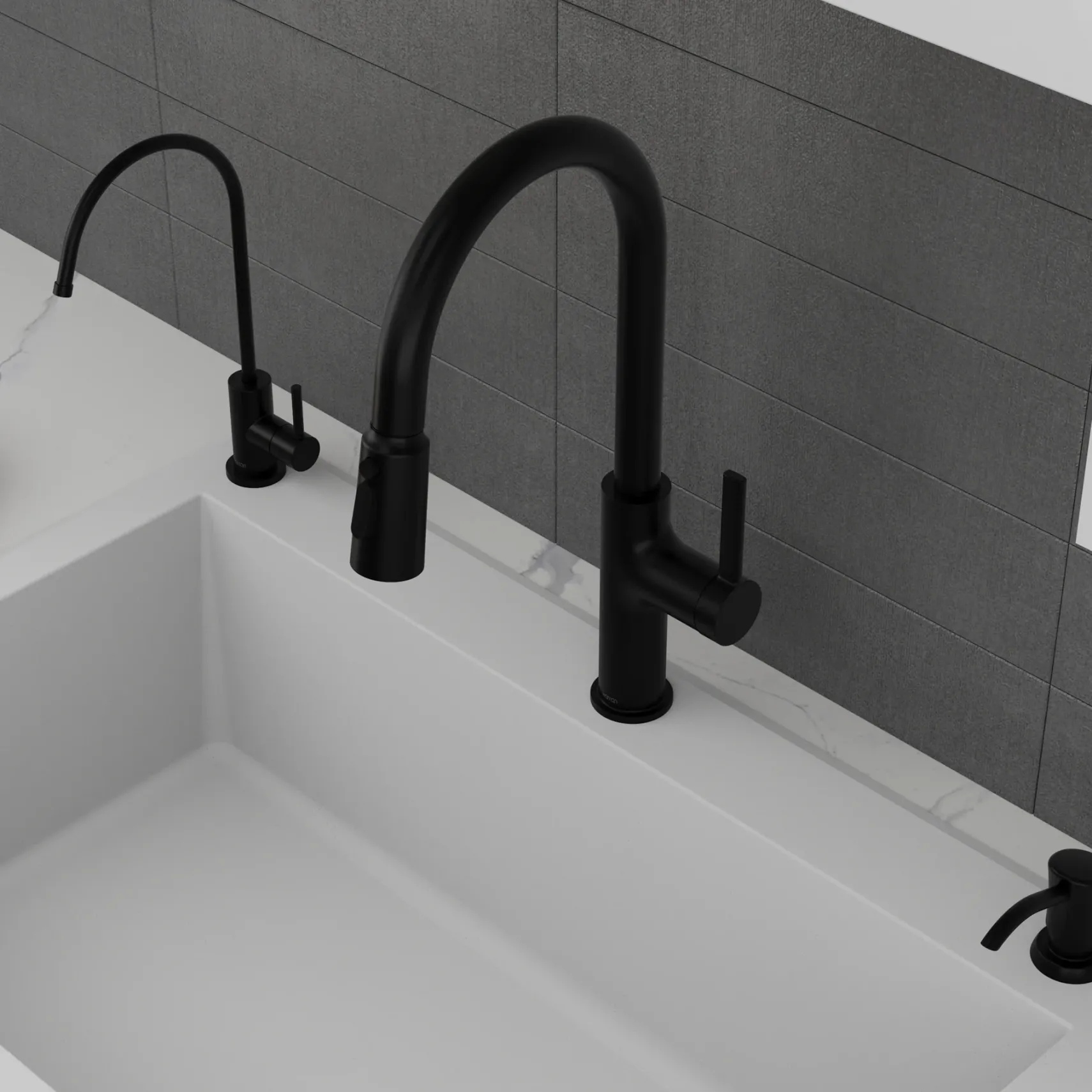 Karran Stalbridge 1.8 GPM Single Lever Lead-free Brass ADA Kitchen Faucet, Pull-Down, Matte Black, KKF720MB