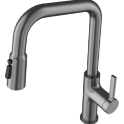 Karran Stalbridge 1.8 GPM Single Lever Lead-free Brass ADA Kitchen Faucet, Pull-Down, Spot-Free Gunmetal Grey, KKF710SFGG