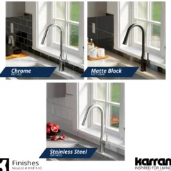 Karran Standerton 1.8 GPM Single Lever Handle Lead-free Brass ADA Kitchen Faucet, Pull-Down Kitchen, Stainless Steel, KKF140SS