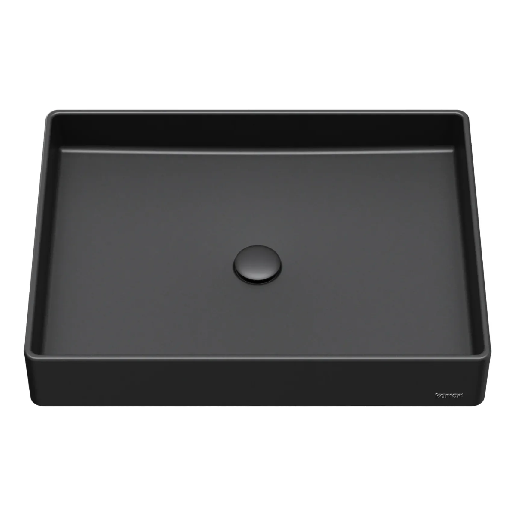 Karran Sternhagen 17.75" x 23.625" Rectangular Vessel Quartz Composite ADA Bathroom Sink, Black, SQS500BL