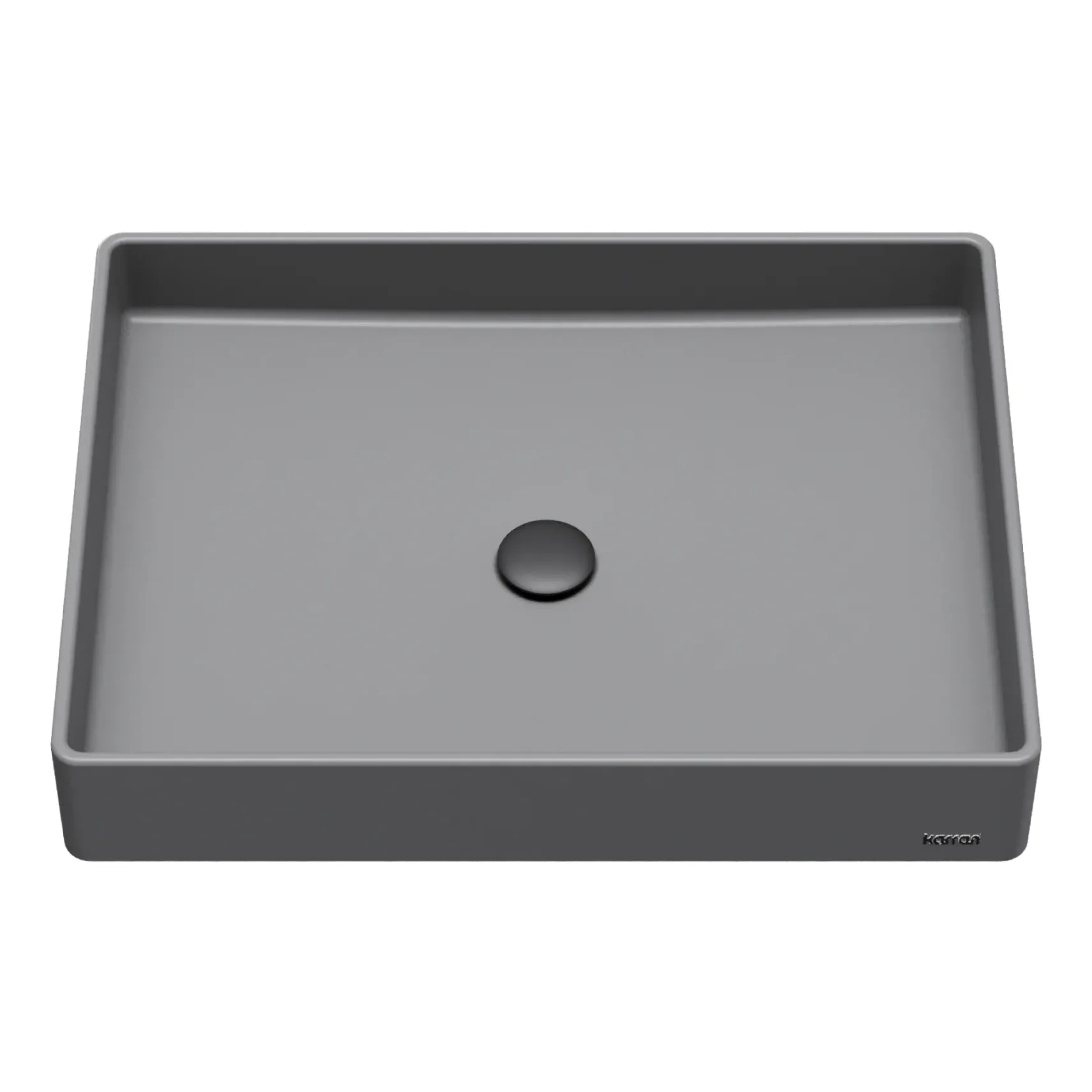 Karran Sternhagen 17.75" x 23.625" Rectangular Vessel Quartz Composite ADA Bathroom Sink, Grey, SQS500GR