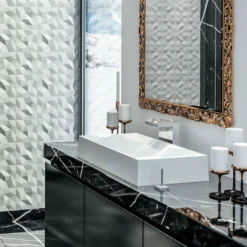 Karran Sternhagen Diamond 28.125" x 16.375" Rectangular Vessel Quartz Composite ADA Bathroom Sink, White, SQS400WH