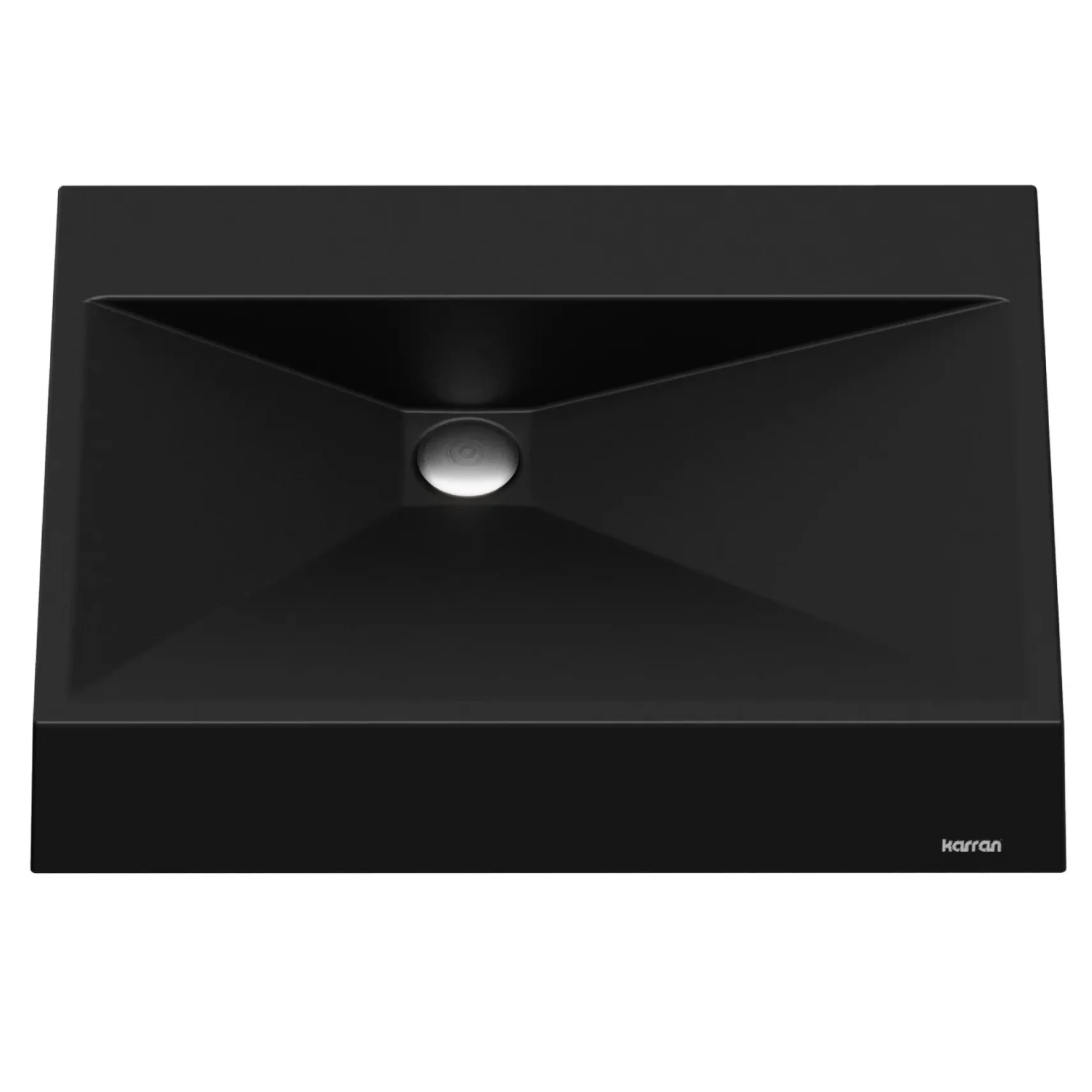 Karran Sternhagen Envy 24.25" x 17.5" Rectangular Vessel Quartz Composite ADA Bathroom Sink, Black, SQS100BL
