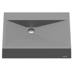 Karran Sternhagen Envy 24.25" x 17.5" Rectangular Vessel Quartz Composite ADA Bathroom Sink, Grey, SQS100GR