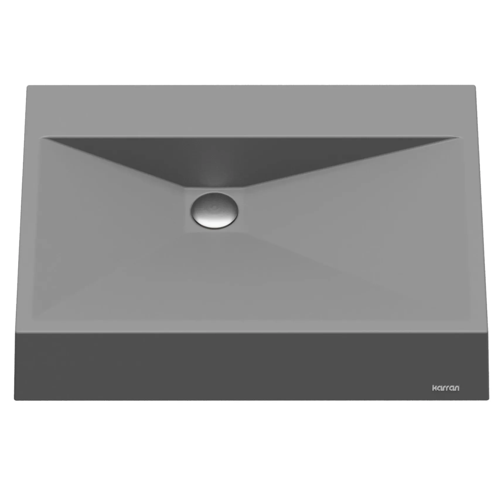Karran Sternhagen Envy 24.25" x 17.5" Rectangular Vessel Quartz Composite ADA Bathroom Sink, Grey, SQS100GR