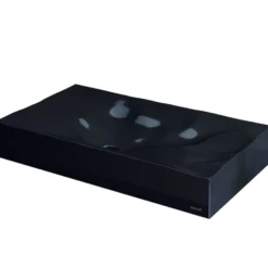 Karran Sternhagen Mirage 32.125" x 18.25" Rectangular Vessel Quartz Composite ADA Bathroom Sink, Black, SQS300BL