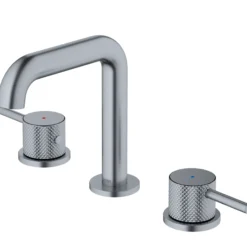 Karran Tryst 1.2 GPM Double Lever Handle Lead-free Brass ADA Bathroom Faucet, Widespread, Stainless Steel, KBF464SS