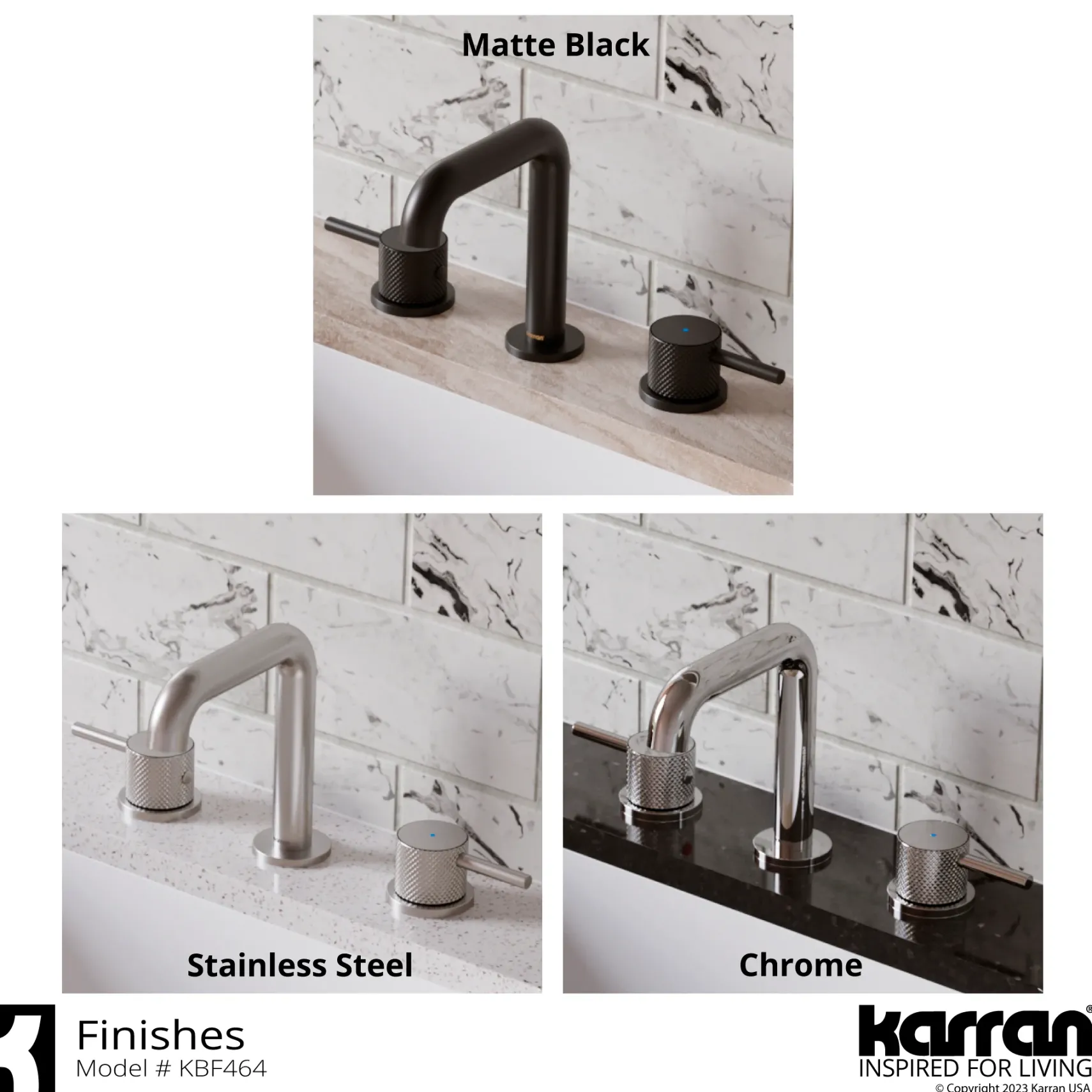 Karran Tryst 1.2 GPM Double Lever Handle Lead-free Brass ADA Bathroom Faucet, Widespread, Matte Black, KBF464MB