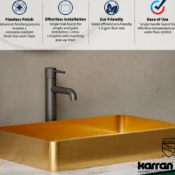 Karran Tryst 1.2 GPM Single Lever Handle Lead-free Brass ADA Bathroom Faucet, Vessel, Gunmetal Grey, KBF462GG