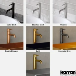 Karran Tryst 1.2 GPM Single Lever Handle Lead-free Brass ADA Bathroom Faucet, Vessel, Gunmetal Grey, KBF462GG