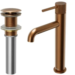Karran Tryst 1.2 GPM Single Lever Handle Lead-free Brass ADA Bathroom Faucet, Vessel, Brushed Copper, KBF462BC