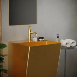Karran Tryst 1.2 GPM Single Lever Handle Lead-free Brass ADA Bathroom Faucet, Basin, Brushed Gold, KBF460BG