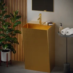 Karran Tryst 1.2 GPM Single Lever Handle Lead-free Brass ADA Bathroom Faucet, Basin, Brushed Gold, KBF460BG